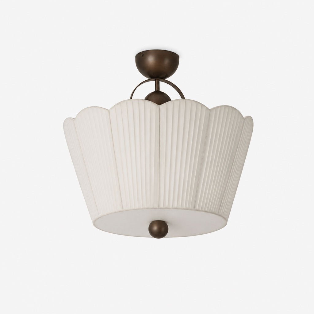 Flora Pleated Fabric Semi-Flush Mount