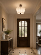 Flora Pleated Fabric Semi-Flush Mount