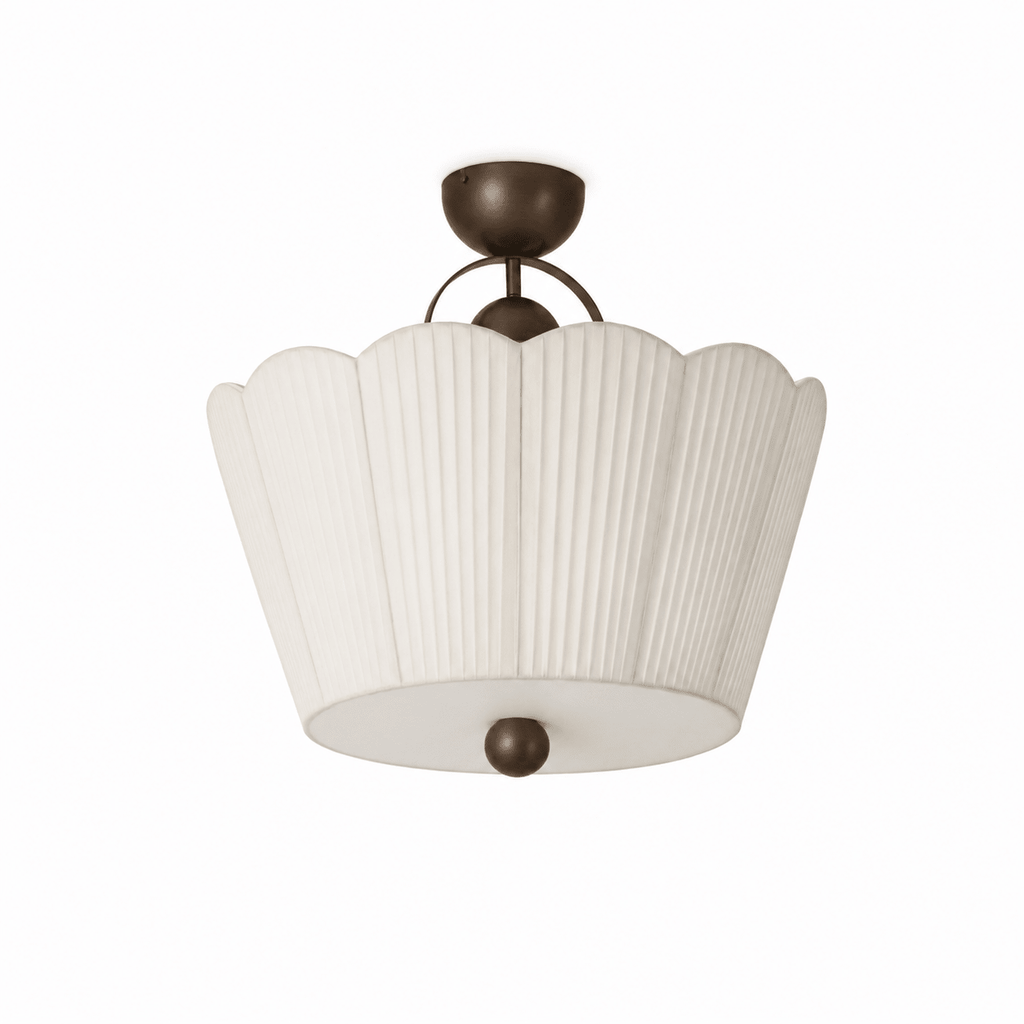 Flora Pleated Fabric Semi-Flush Mount