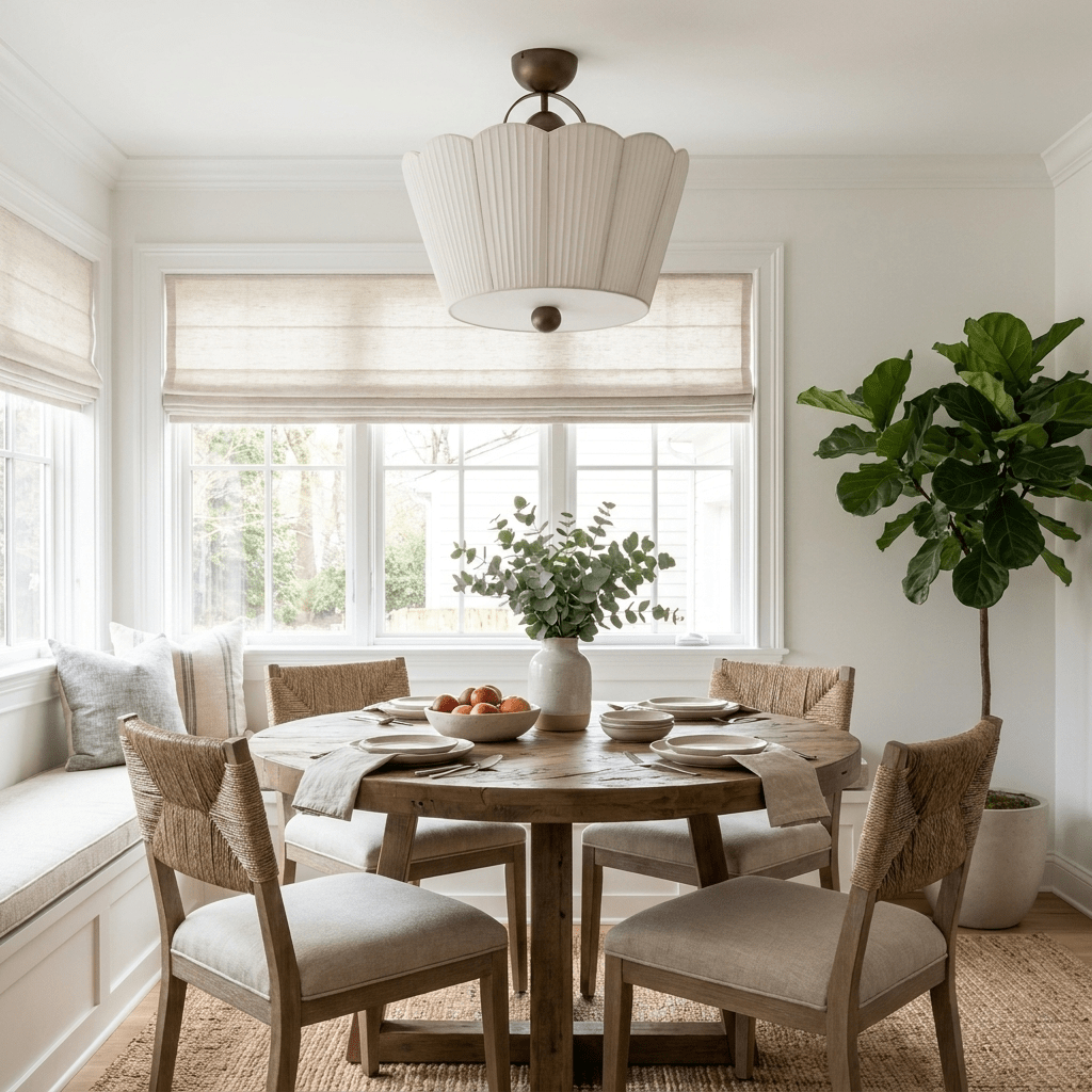Flora Pleated Fabric Semi-Flush Mount