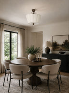 Flora Pleated Fabric Semi-Flush Mount