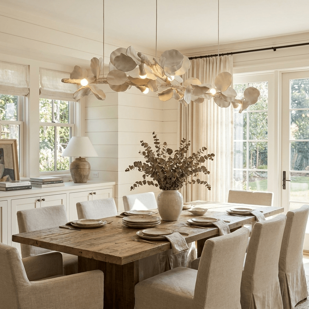 Blossom Branch Plaster Dining Chandelier
