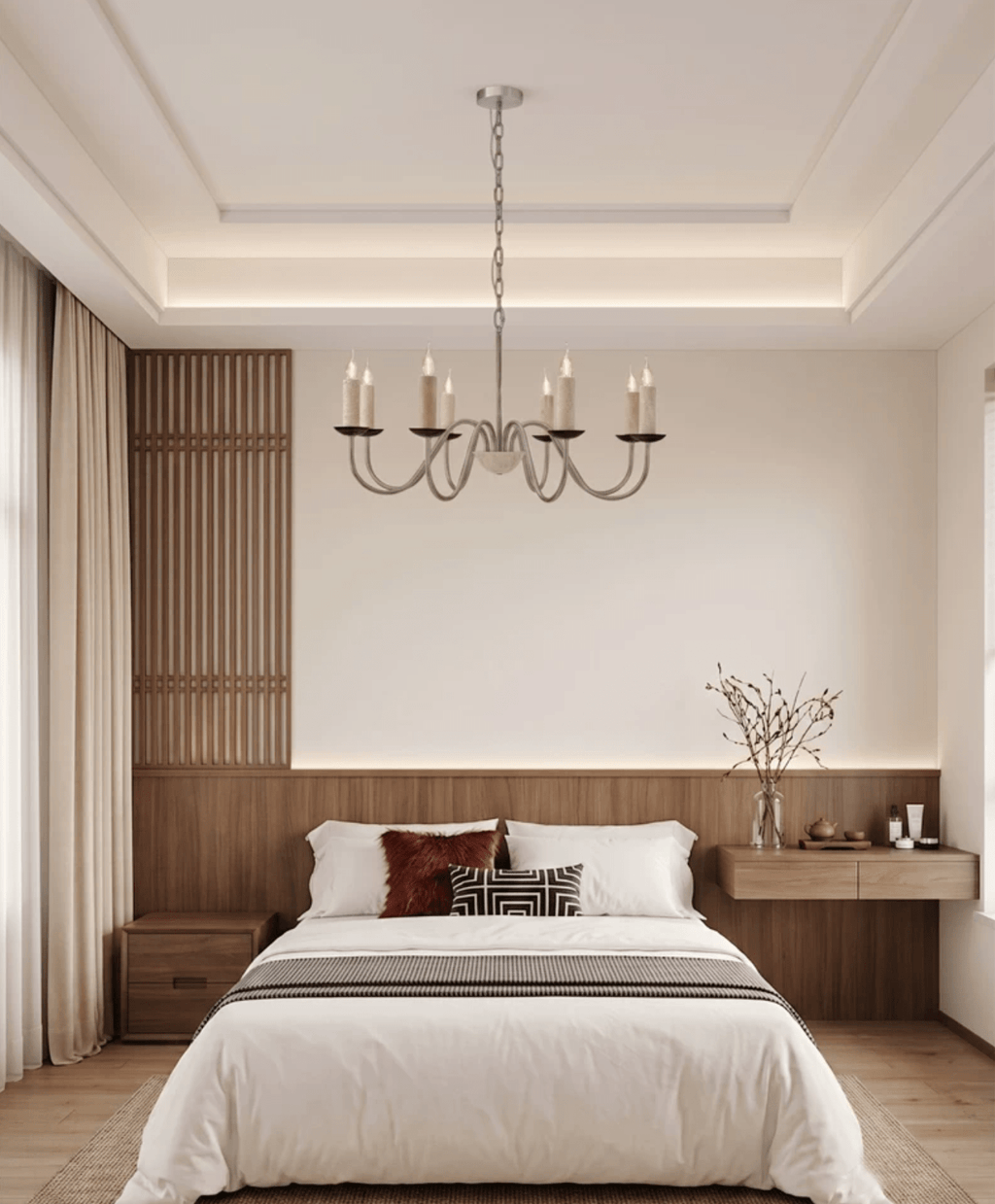 Edris Travertine Candle Chandelier