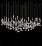 Celestia LED Glass Rain Chandelier