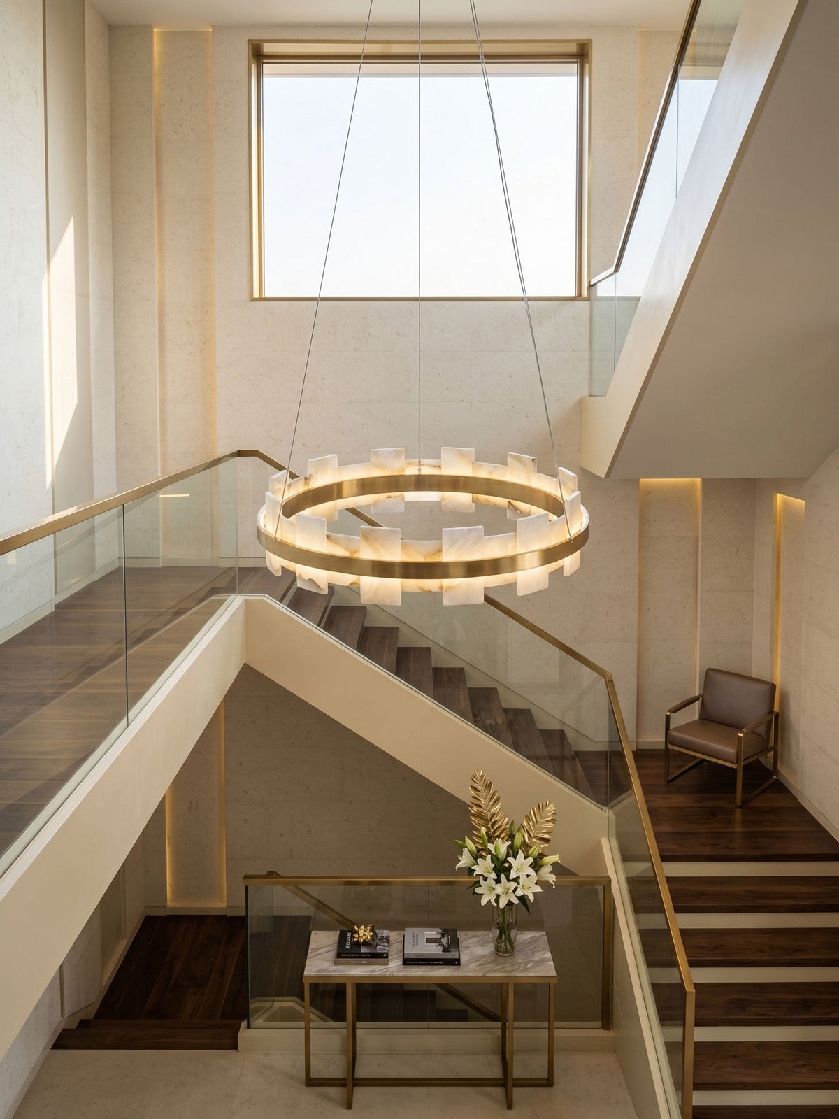 Alabaster Avalon Halo Chandelier