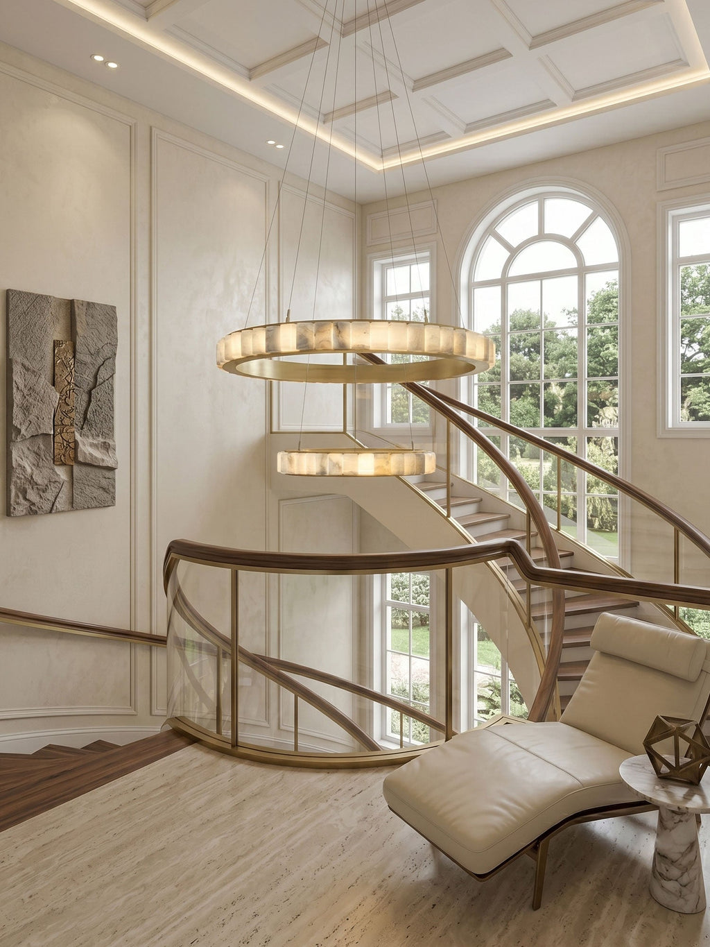 Alabaster Avalon Halo Chandelier