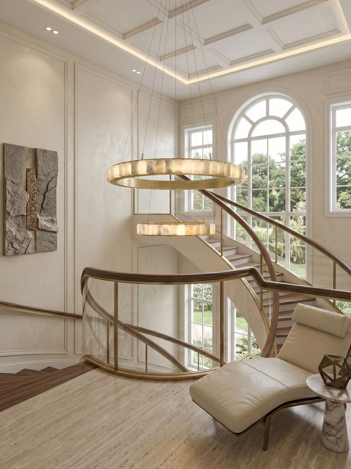 Alabaster Avalon Halo Chandelier