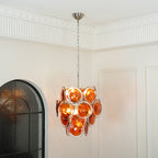 Orange Disk Glass Chandelier