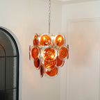 Orange Disk Glass Chandelier