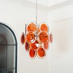 Orange Disk Glass Chandelier