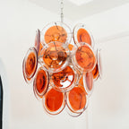 Orange Disk Glass Chandelier