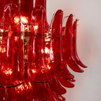 Glass Crimson Cascade Chandelier