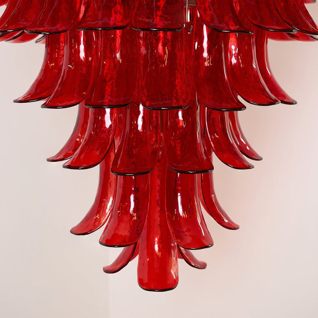 Glass Crimson Cascade Chandelier
