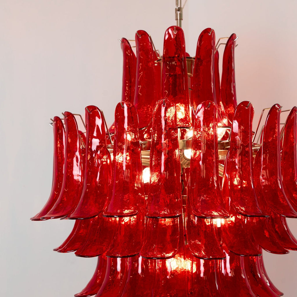 Glass Crimson Cascade Chandelier