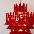 Glass Crimson Cascade Chandelier
