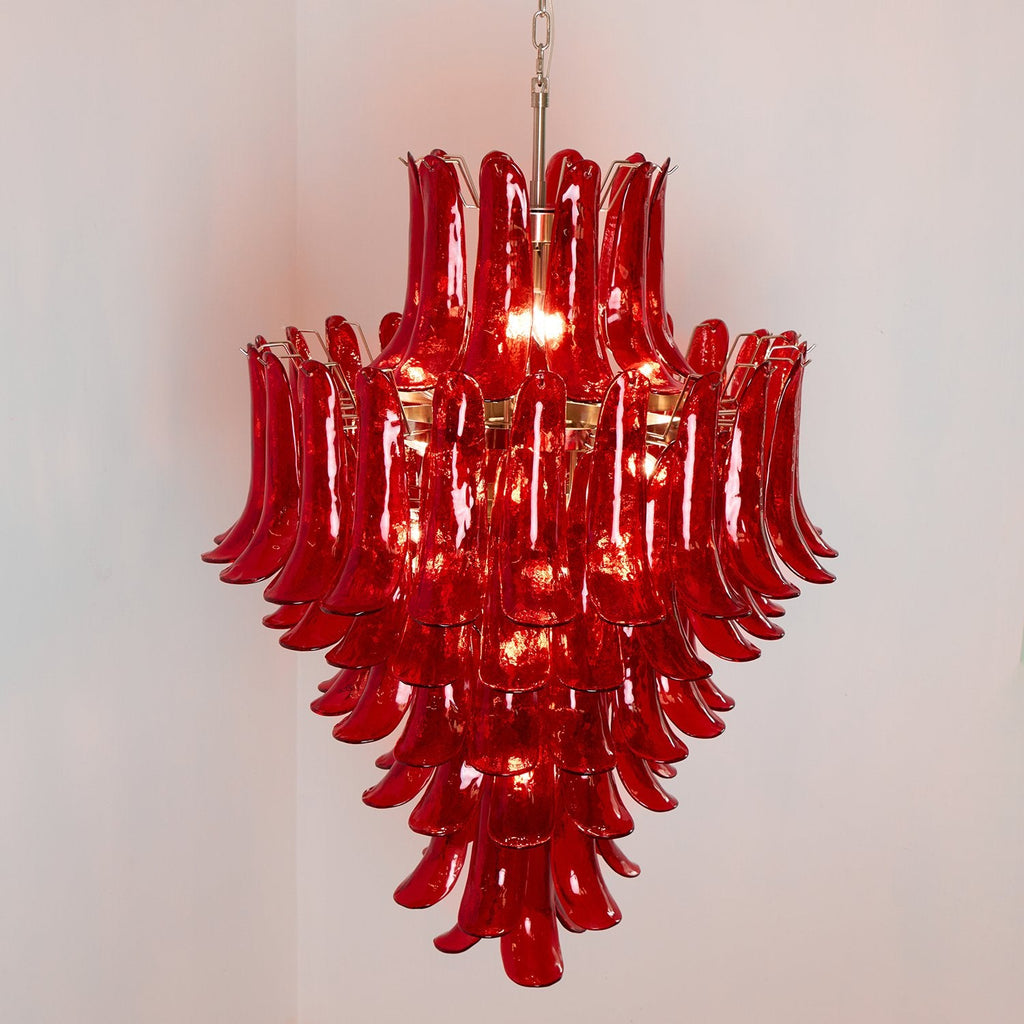 Glass Crimson Cascade Chandelier