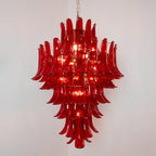 Glass Crimson Cascade Chandelier