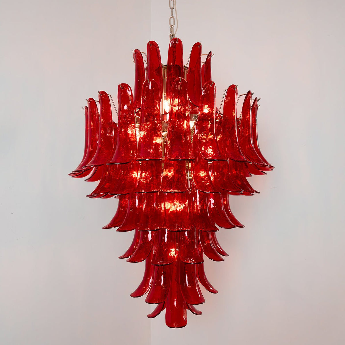 Glass Crimson Cascade Chandelier
