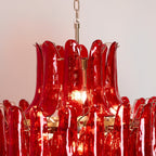 Glass Crimson Cascade Chandelier