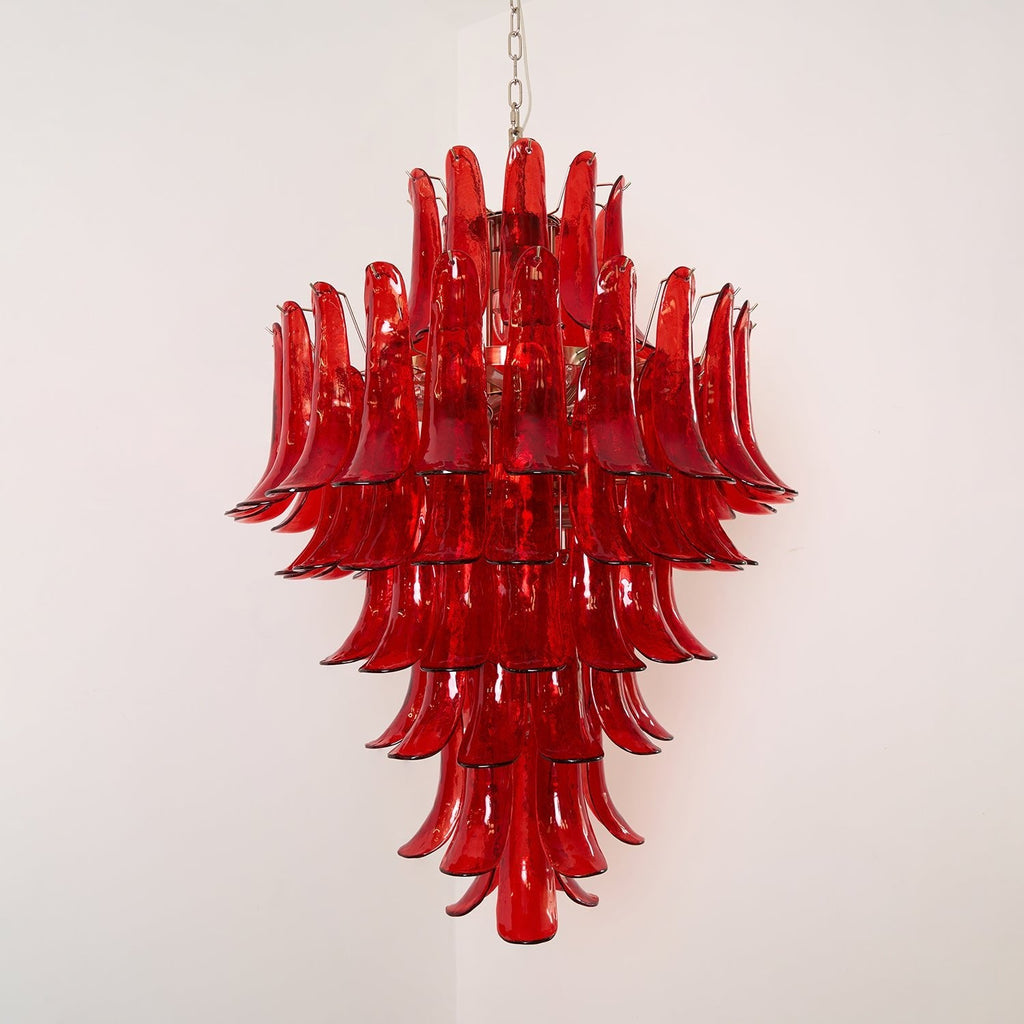 Glass Crimson Cascade Chandelier