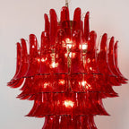 Glass Crimson Cascade Chandelier