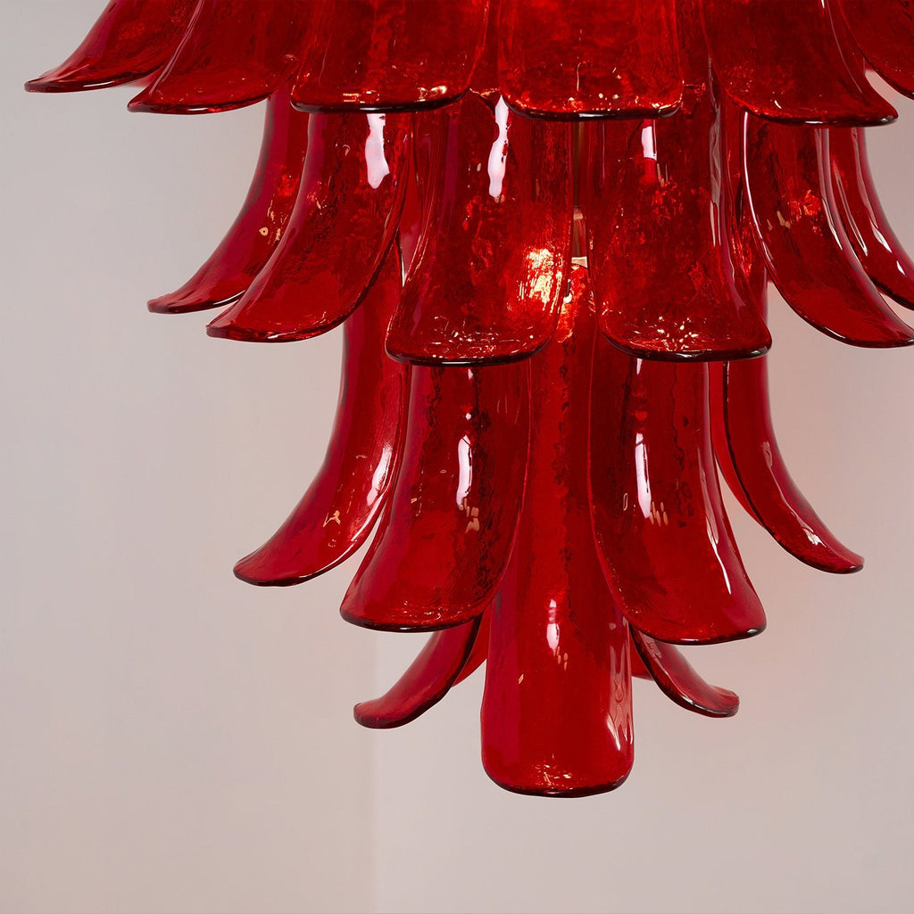 Glass Crimson Cascade Chandelier