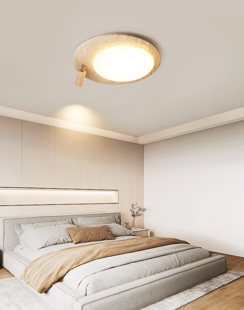 Travertine Oval Knob Ceiling Lamp