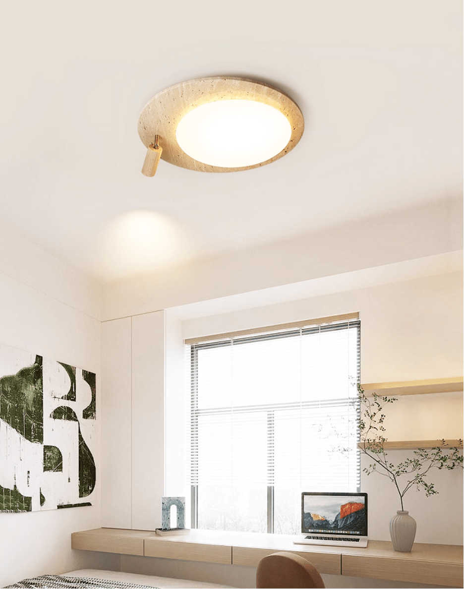 Travertine Oval Knob Ceiling Lamp