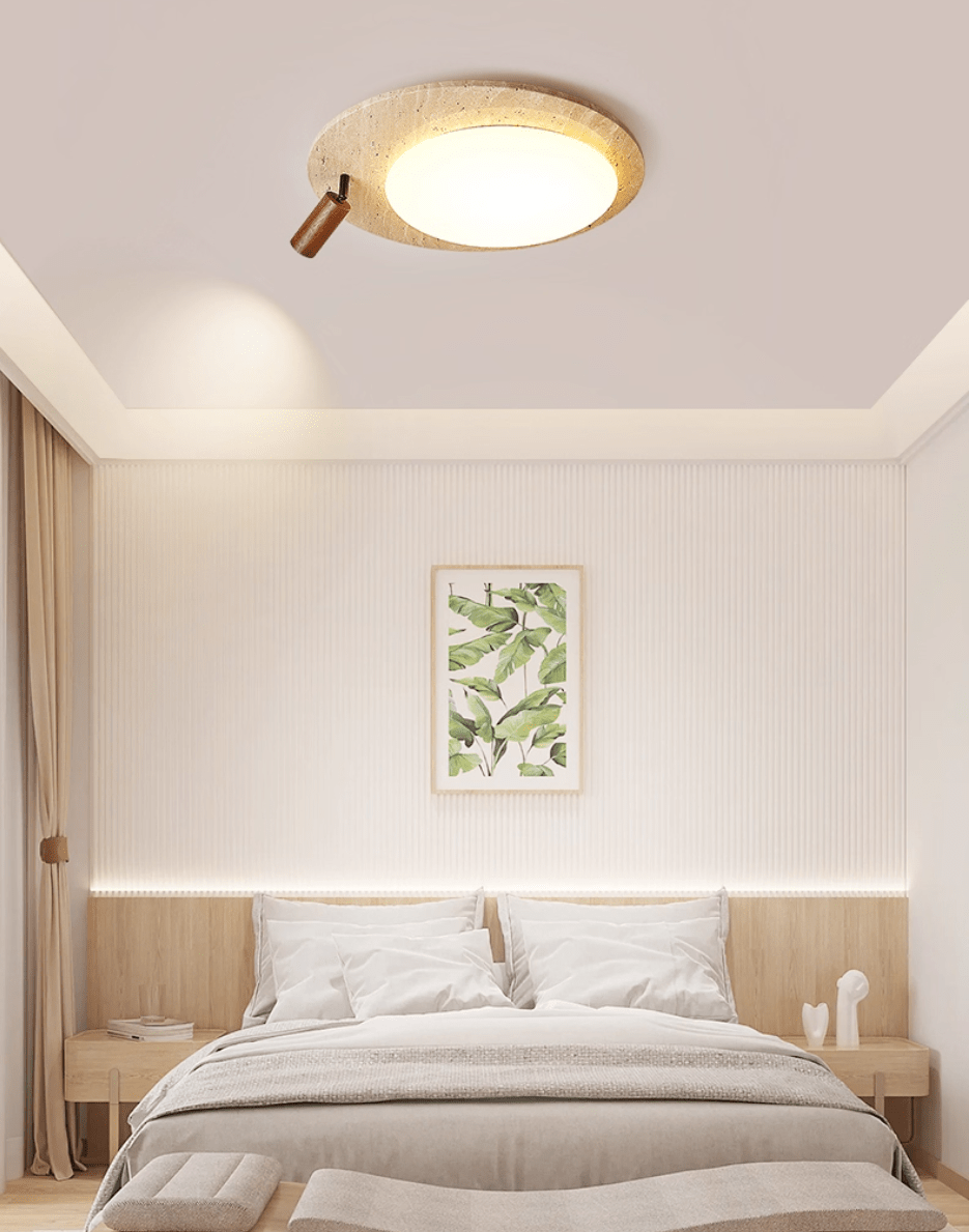 Travertine Oval Knob Ceiling Lamp