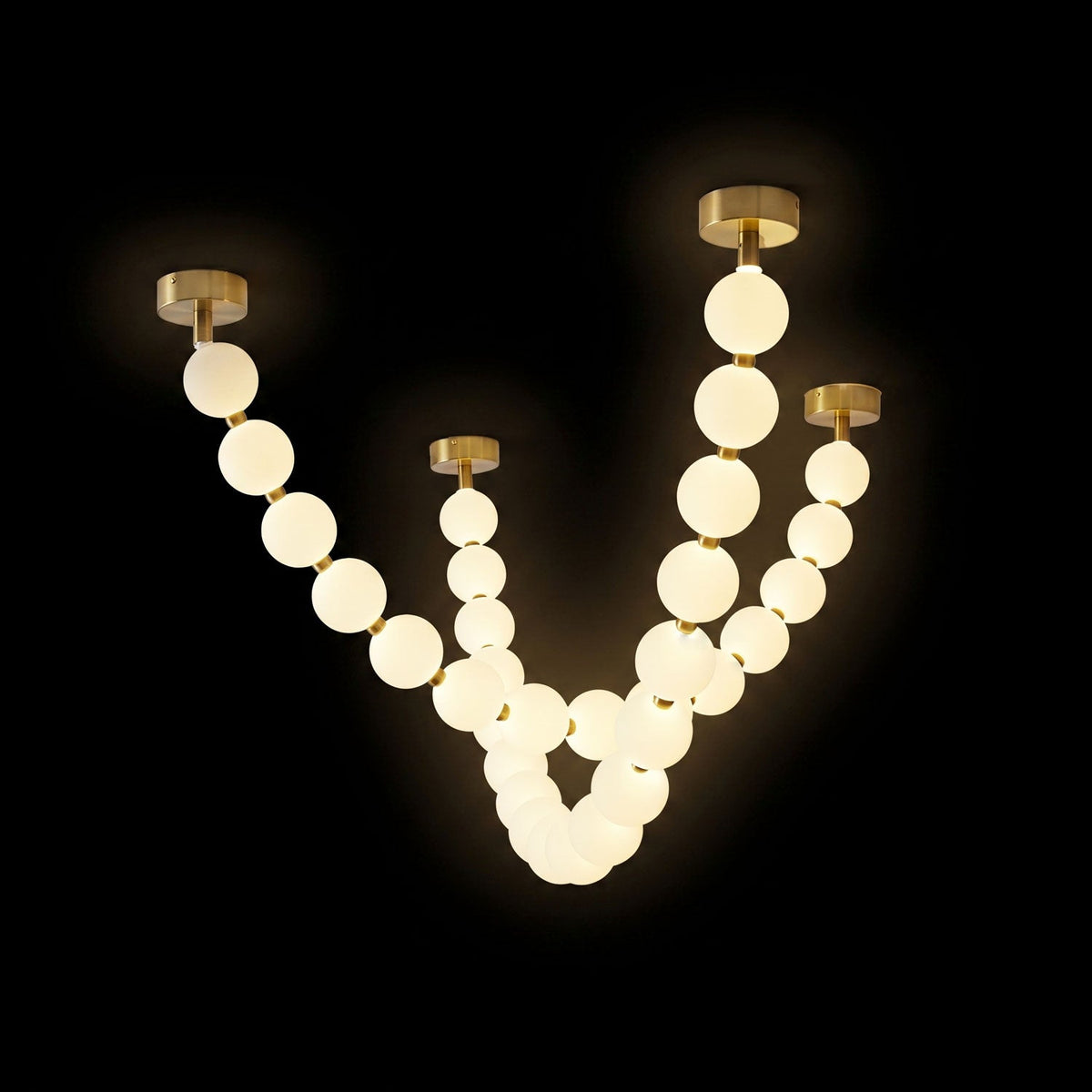 Pearl Glass Necklace Balls Chandelier