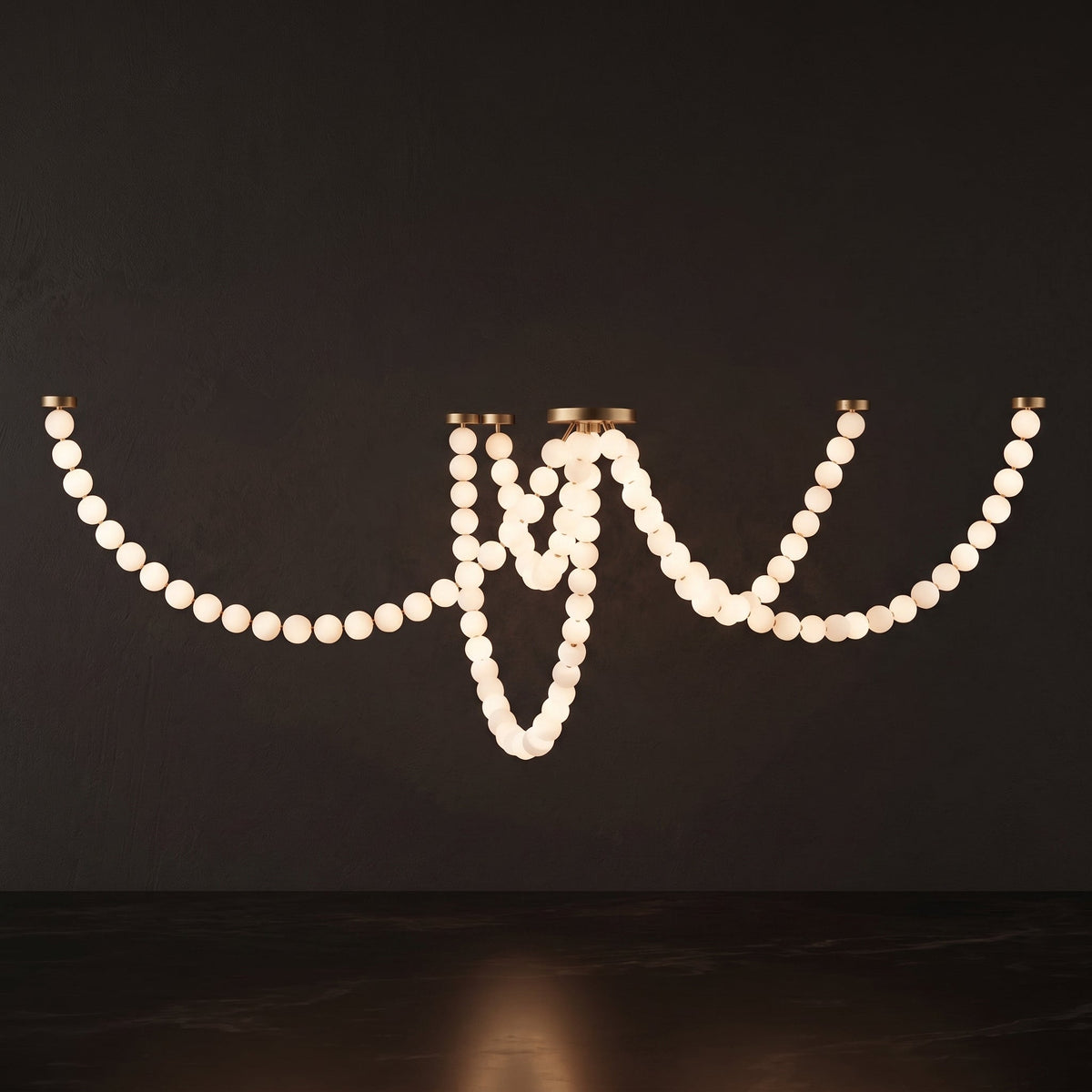 Pearl Glass Necklace Balls Chandelier