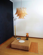 Amber Glass Leaf Chandelier