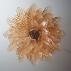 Amber Glass Leaf Chandelier