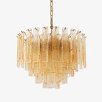 Golden Amber Glass Chandelier
