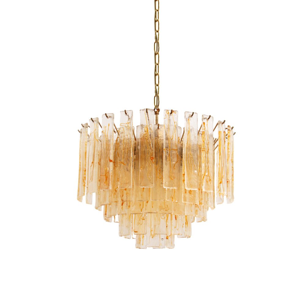 Golden Amber Glass Chandelier