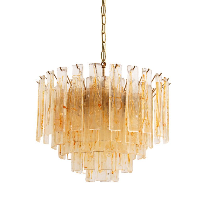 Golden Amber Glass Chandelier