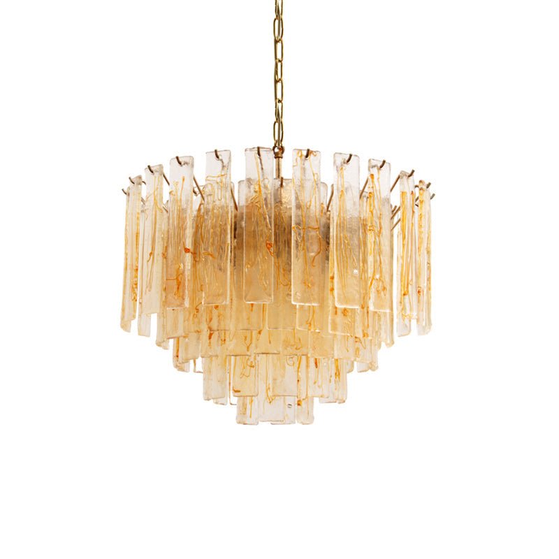 Golden Amber Glass Chandelier