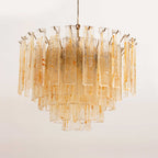 Golden Amber Glass Chandelier