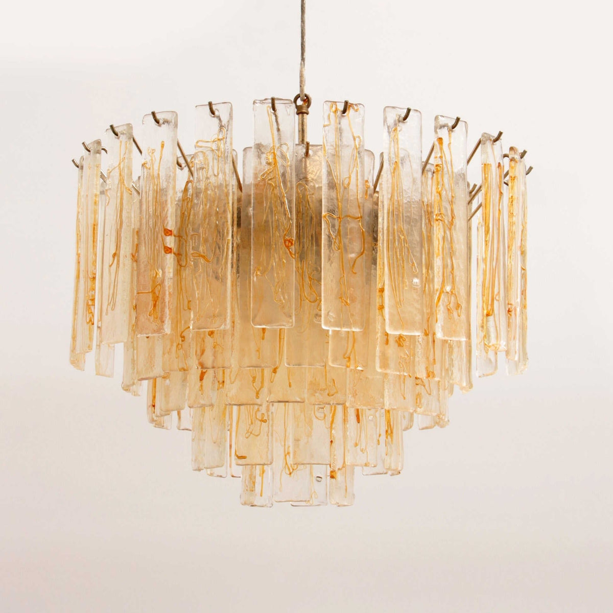 Golden Amber Glass Chandelier