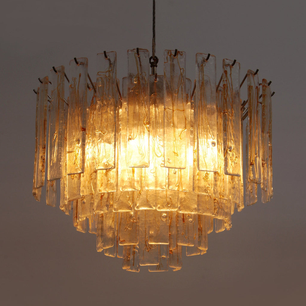 Golden Amber Glass Chandelier