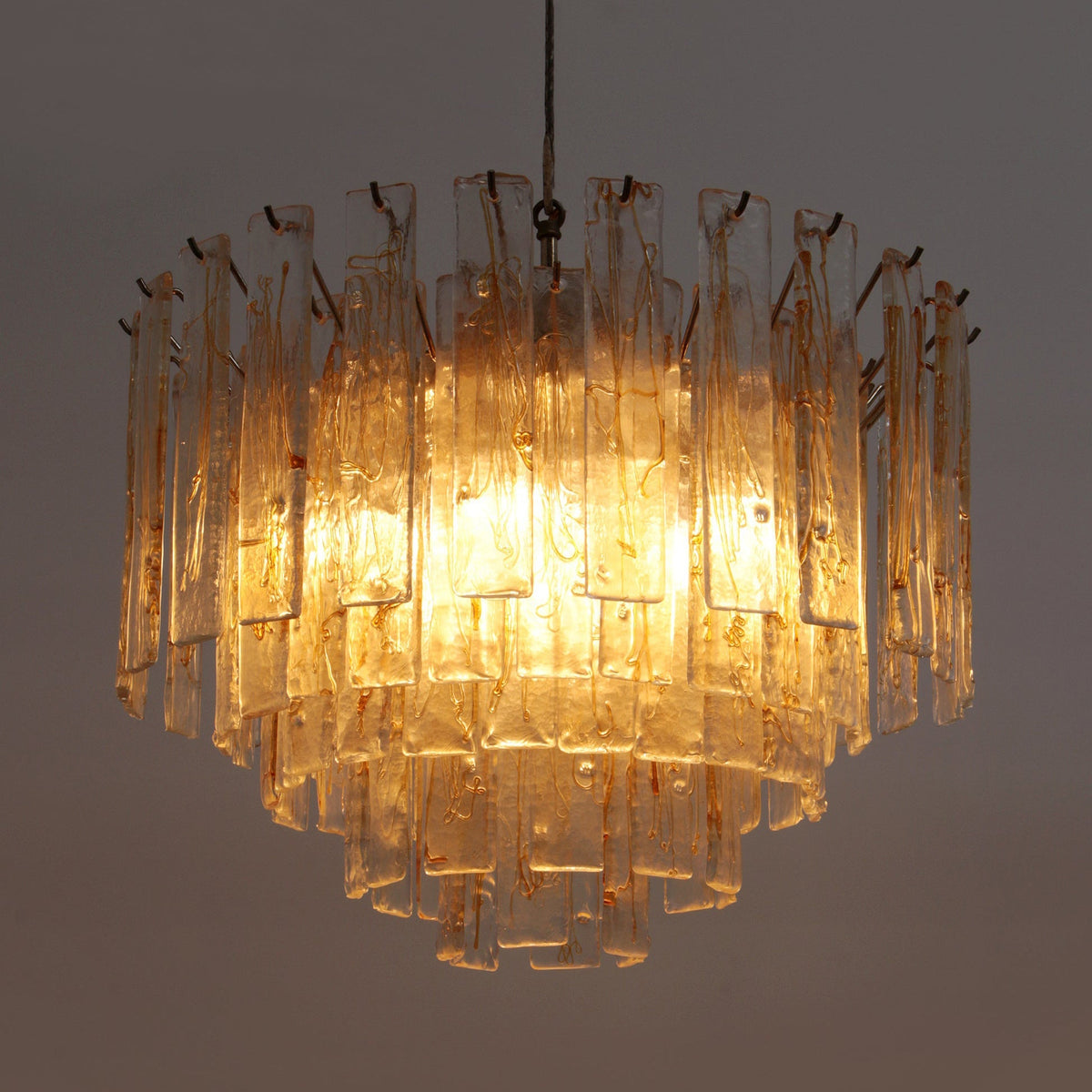 Golden Amber Glass Chandelier
