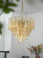 Golden Amber Glass Chandelier