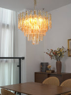 Golden Amber Glass Chandelier