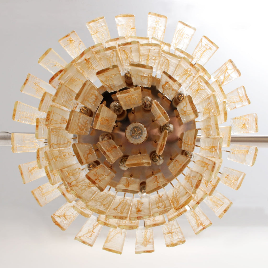 Golden Amber Glass Chandelier