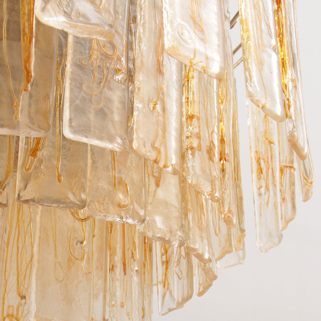 Golden Amber Glass Chandelier