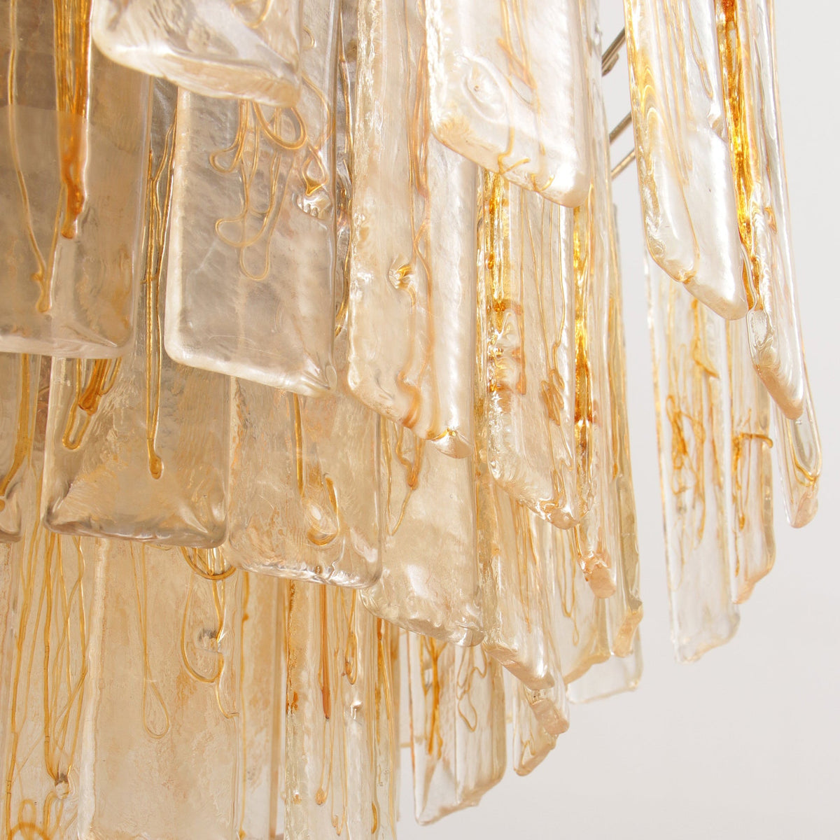 Golden Amber Glass Chandelier