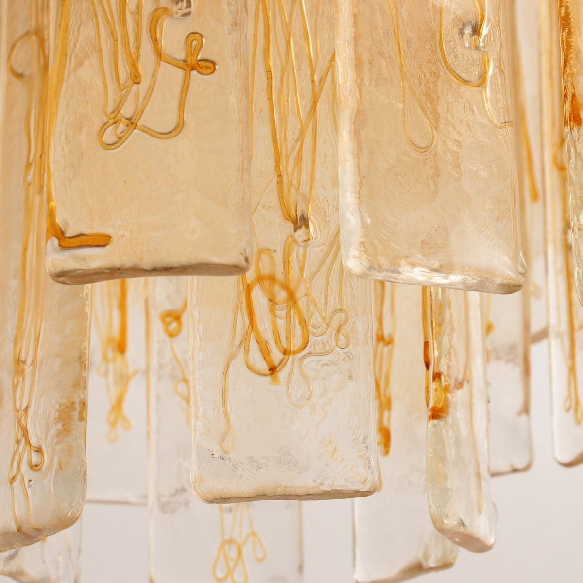 Golden Amber Glass Chandelier