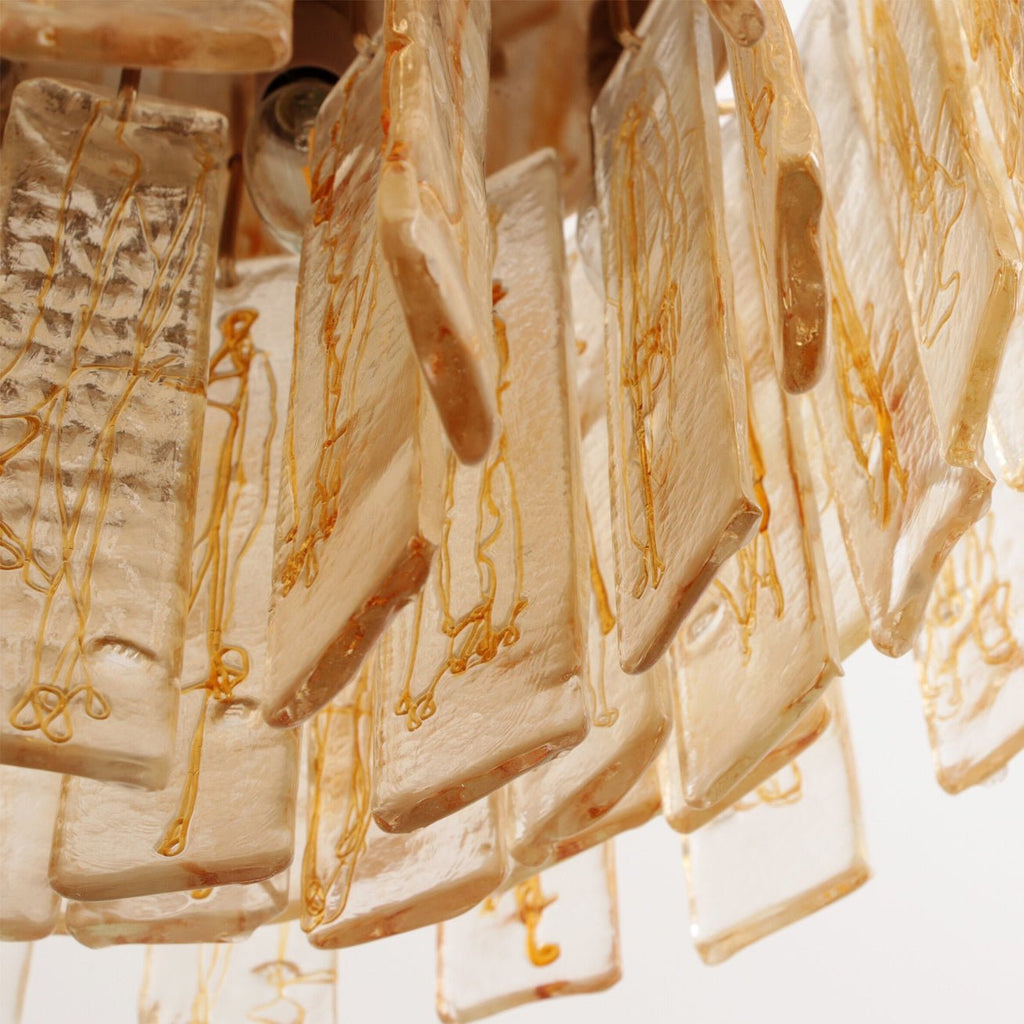 Golden Amber Glass Chandelier