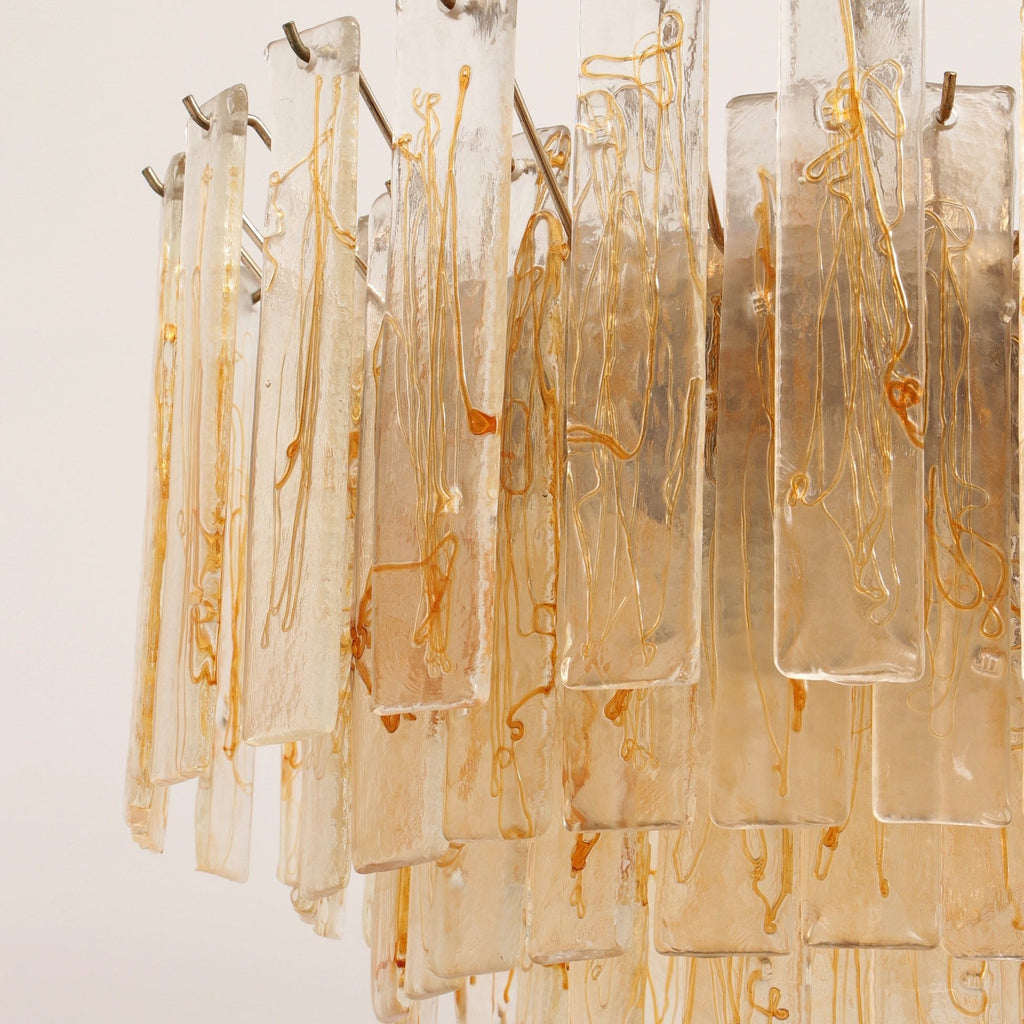 Golden Amber Glass Chandelier