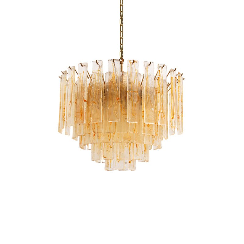 Golden Amber Glass Chandelier